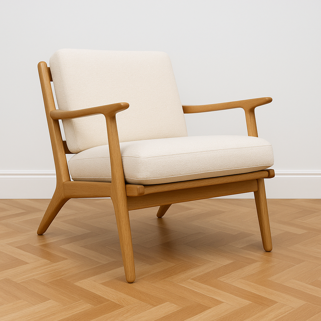 Harlow – Mid-Century Oak Lounge Chair