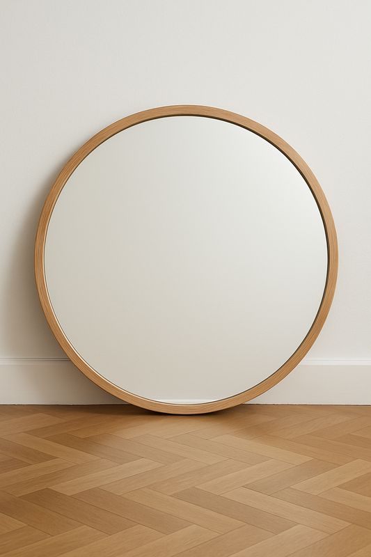 Olen – Round Wood-Framed Mirror